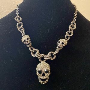 Gunmetal Skull Necklace